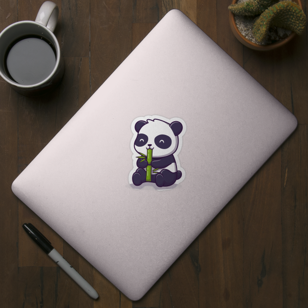 Cute Panda Eat Bamboo Cartoon Vector Icon Illustration (2) by Catalyst Labs